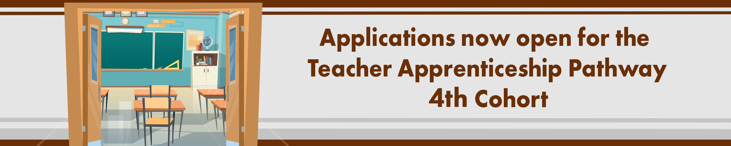 Applications now open for the Teacher Apprenticeship pathway. 4th Cohort. Link to press release.
